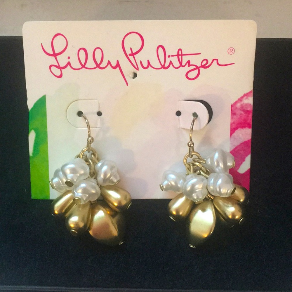 Lily Pulitzer gold & pearl earrings